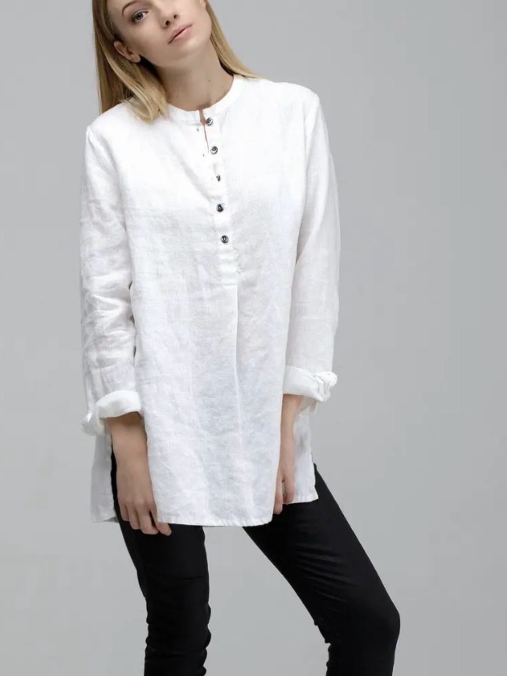 Massimo Dutti White Pintuck Button-Down Shirt with pockets in S - Picture 2 of 9